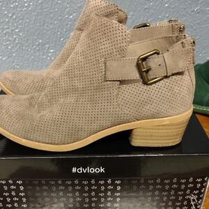 DV by Dolce Vita Perforated Taupe Ankle Booties